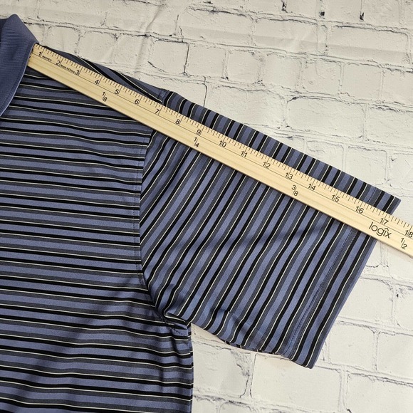 Bollé XL Golf Mens Short Sleeve Polo Shirt Gray Striped 1/4‎ Button 91870 - Picture 6 of 10